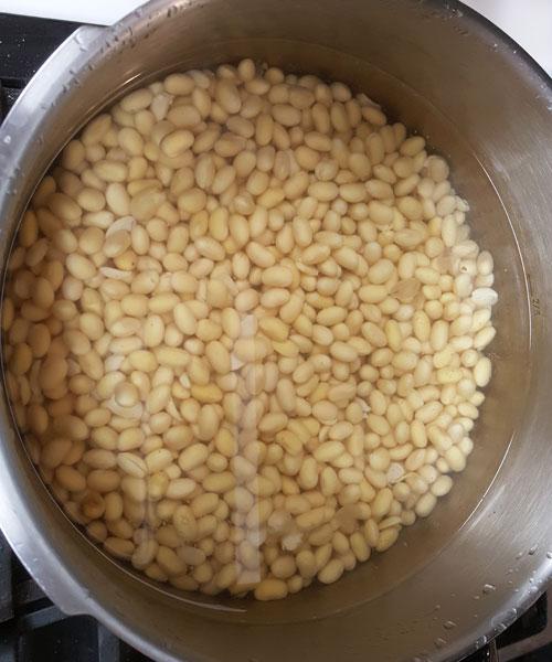 soaked soybeans for miso