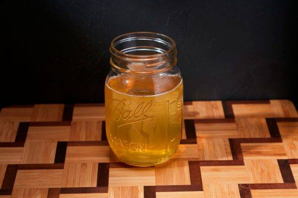 mead or cider in mason jar