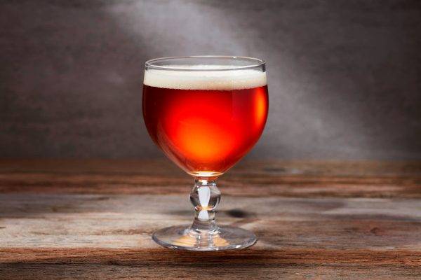 red amber beer in goblet