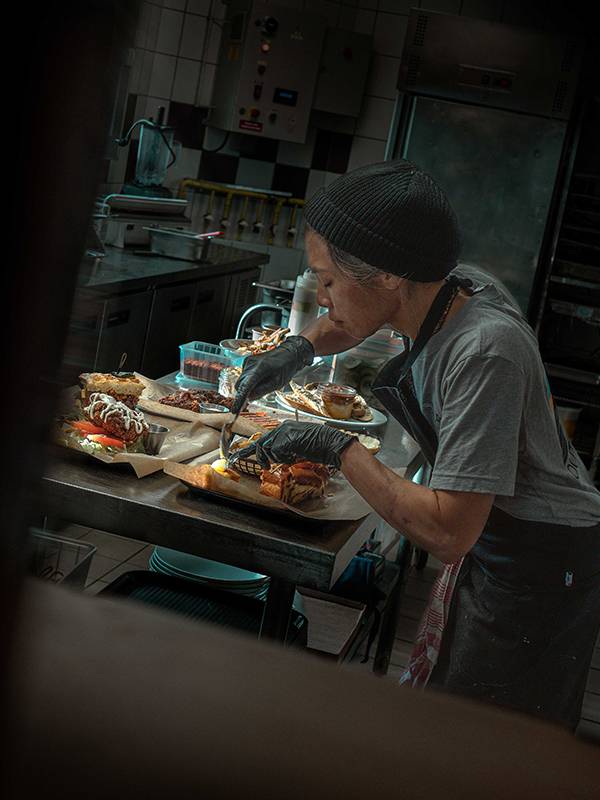 chef preparing food in kitchen